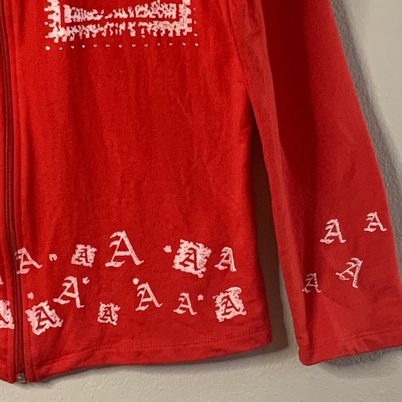 Arkansas Razorbacks Women's Jacket Small Full Zip Mock Collar Bling Made in USA - Picture 4 of 13